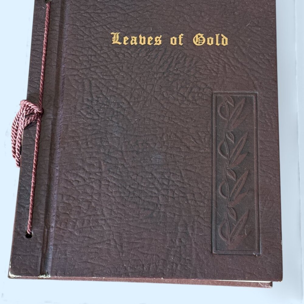 Vtg Leaves of Gold Book 1948 Revised Edition Inspirational Prayers Leatherette